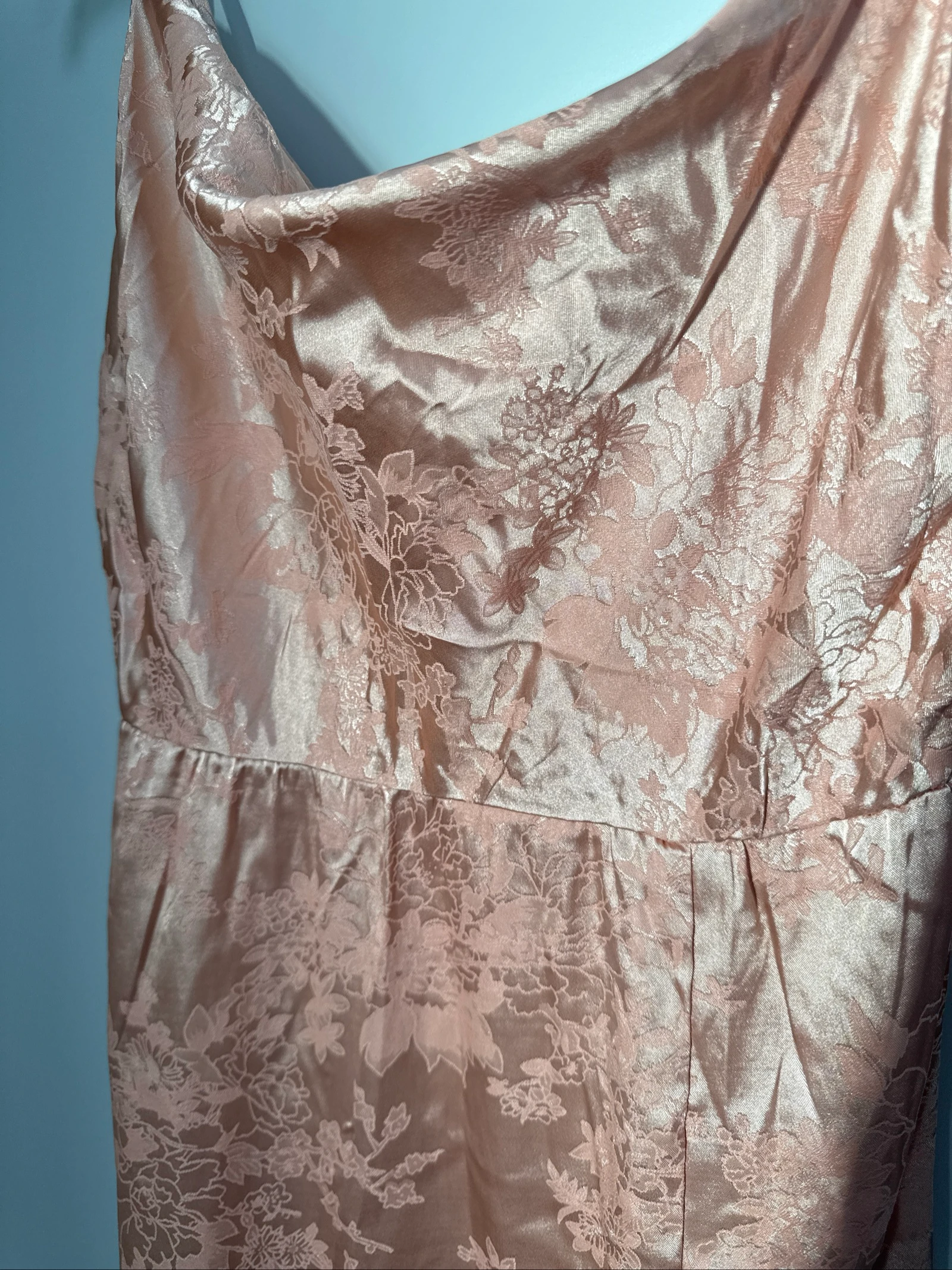 Vestido longo de cetim da Cider rosa GG novo com etiqueta – photo 2